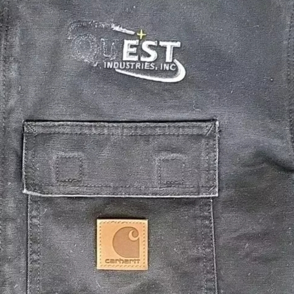 Vtg Carhartt Chore Jacket Men 2XL Tall Black Michigan Barn Work Quilt Lined Flag - Picture 7 of 15